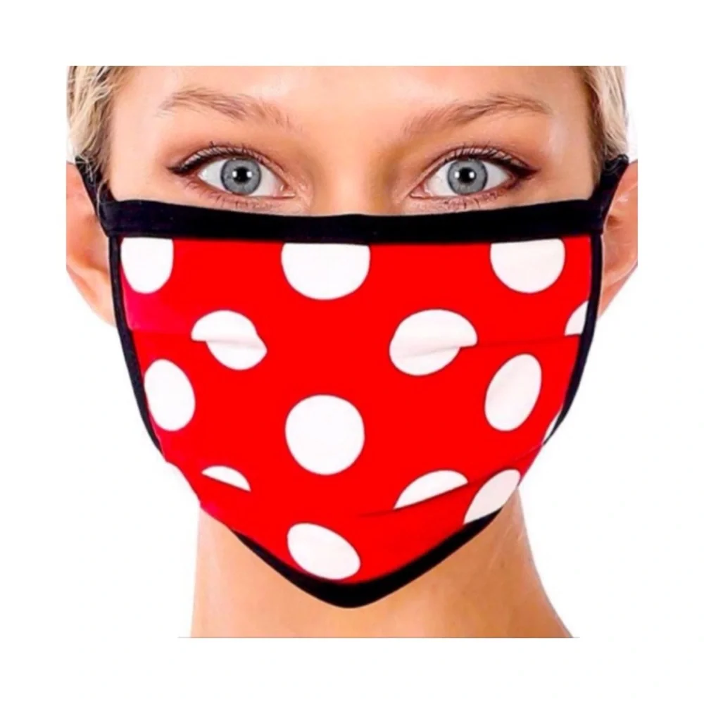 Red White Polka Dot Face Mask | Cute Y2K Kawaii | Reusable